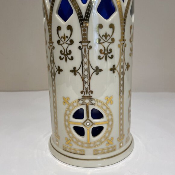 Lenox Millennium Collection Votive Candleholder Cobalt Blue Glass Globe 8" USA - Picture 3 of 13